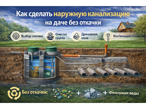 Наружная канализация для дачи: схема и обслуживание