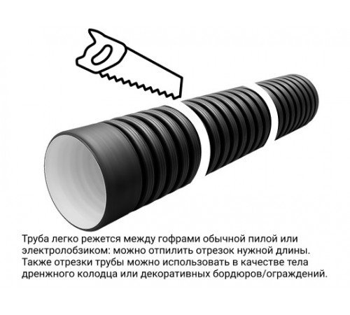 Гофрированная труба SN6 290/250 6м с раструбом