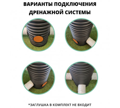 Колодец дренажный 315 мм, высота 1 м (отводы 110 мм)